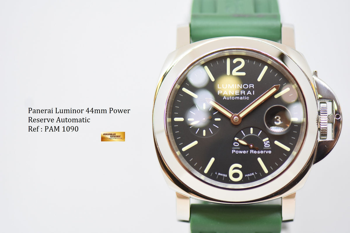 [SOLD] PANERAI LUMINOR MARINA 44mm POWER RESERVE AUTOMATIC BLACK PAM 1090 (MINT)