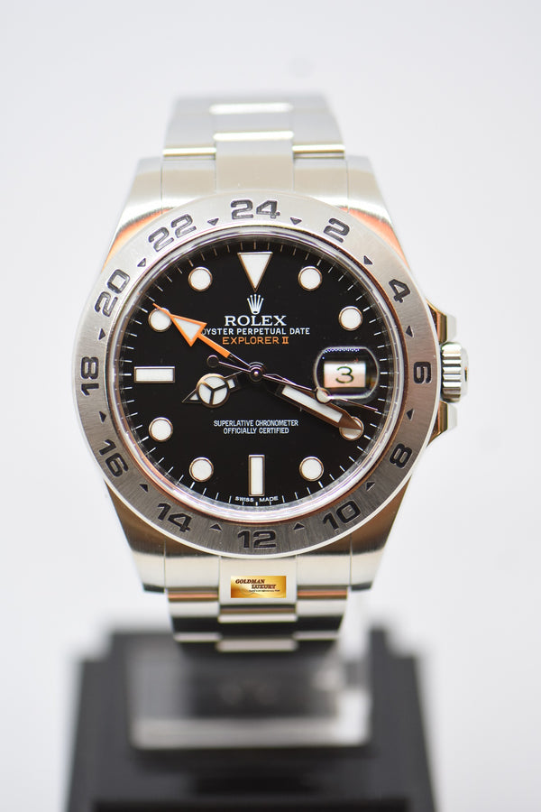 [SOLD] ROLEX OYSTER PERPETUAL EXPLORER II 42mm STEEL IN BRACELET BLACK DIAL 216570 (MINT)