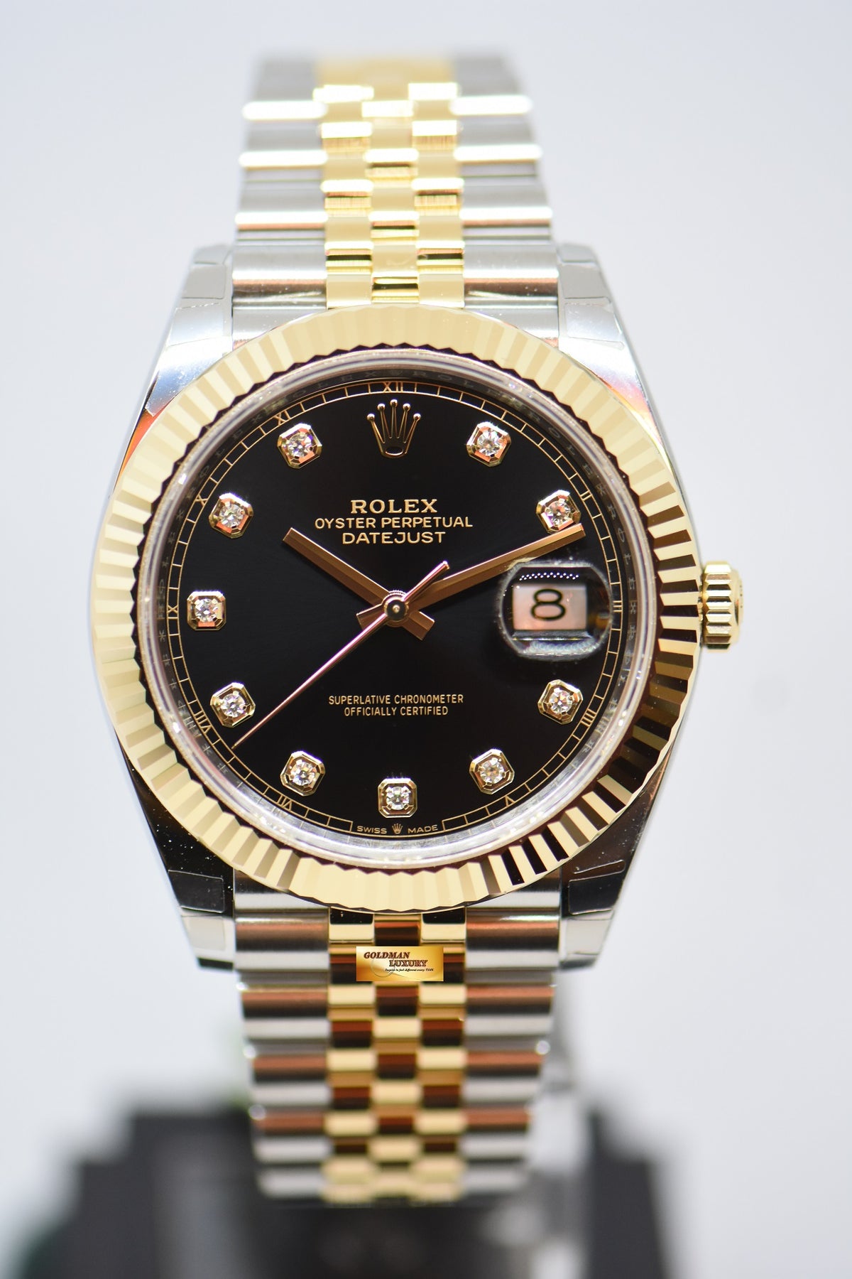 [SOLD] ROLEX OYSTER PERPETUAL DATEJUST 41mm GOLD / STEEL IN JUBILEE BRACELET BLACK DIAMOND DIAL 126333 (NEW-UNWORN)