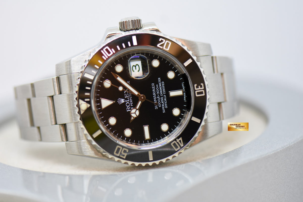 [SOLD] ROLEX OYSTER SUBMARINER 40mm STEEL IN BRACELET BLACK CERAMIC BEZEL 116610LN (MINT)