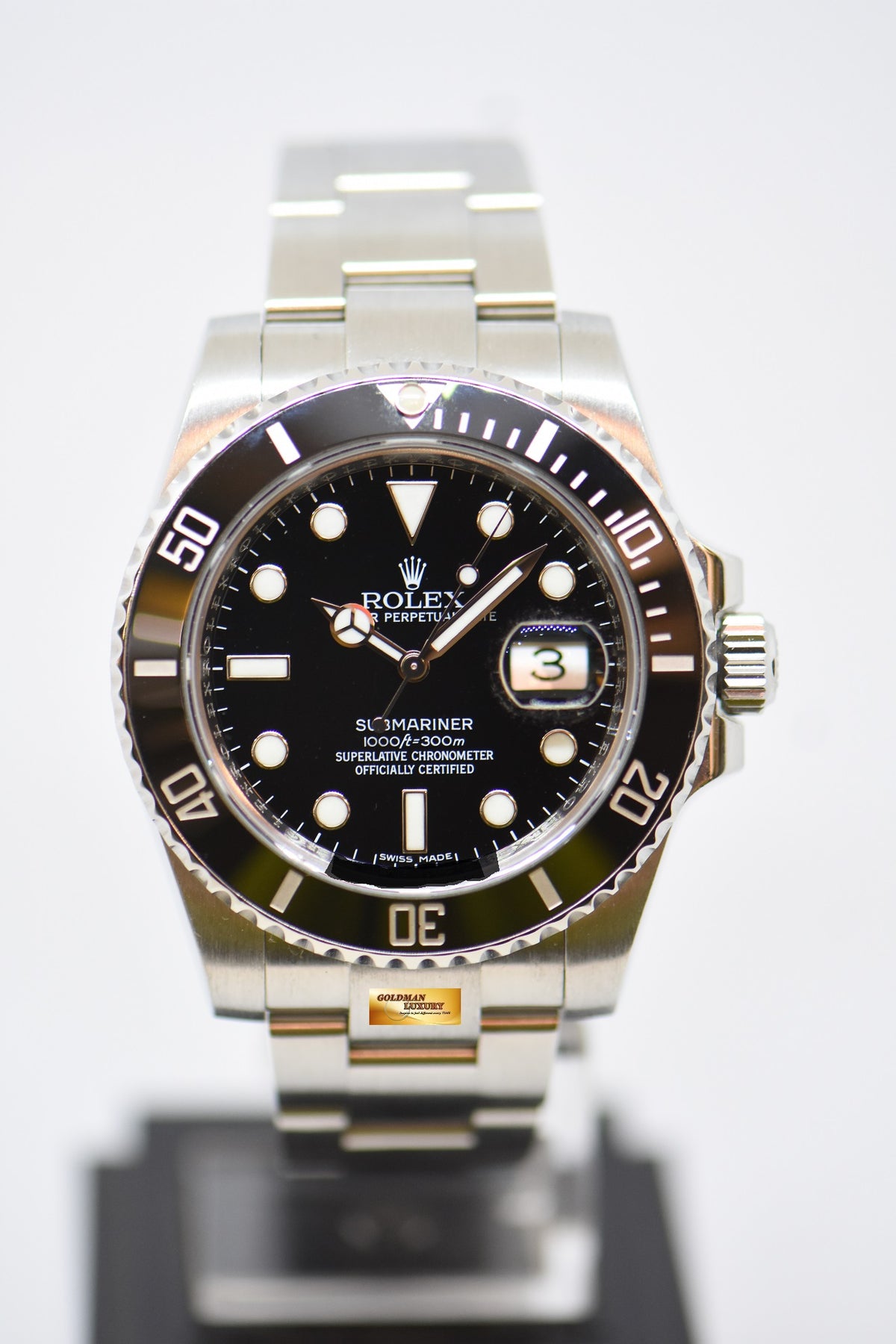 [SOLD] ROLEX OYSTER SUBMARINER 40mm STEEL IN BRACELET BLACK CERAMIC BEZEL 116610LN (MINT)