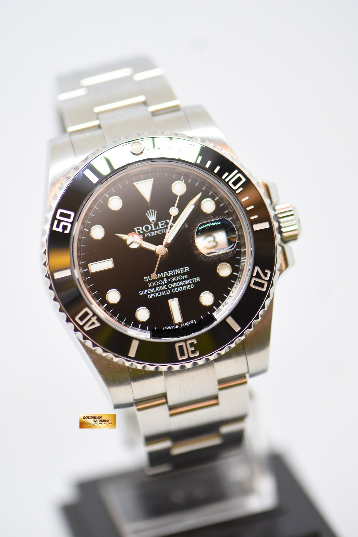 [SOLD] ROLEX OYSTER SUBMARINER 40mm STEEL IN BRACELET BLACK CERAMIC BEZEL 116610LN (MINT)