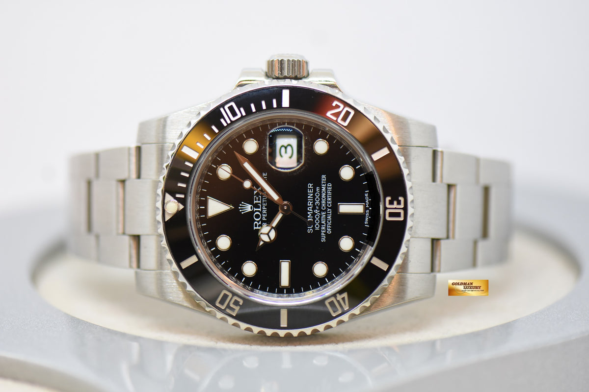 [SOLD] ROLEX OYSTER SUBMARINER 40mm STEEL IN BRACELET BLACK CERAMIC BEZEL 116610LN (MINT)