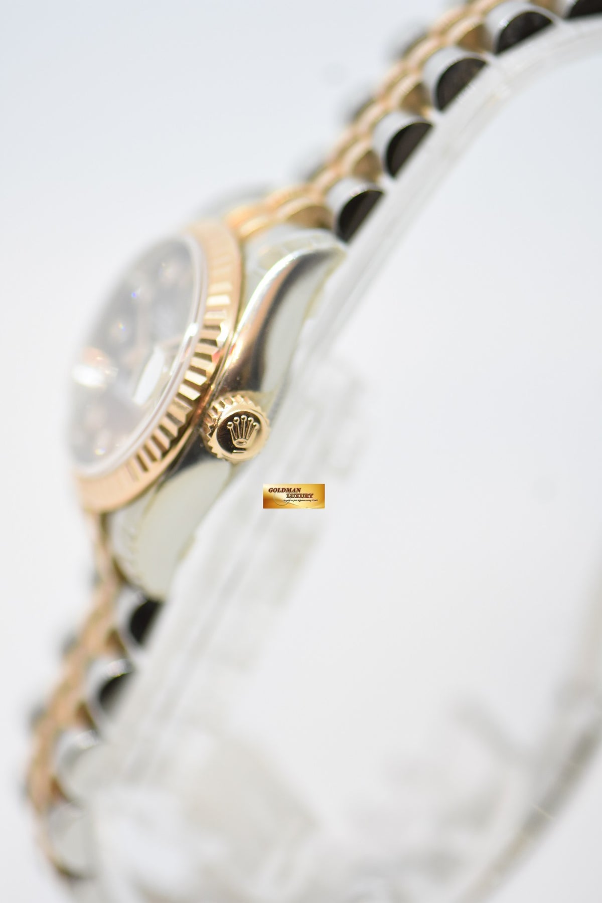 [SOLD] ROLEX OYSTER DATEJUST 26mm EVEROSE GOLD / STEEL IN JUBILEE BRACELET TAHITIAN MOP DIAMOND DIAL 179171 (MINT)