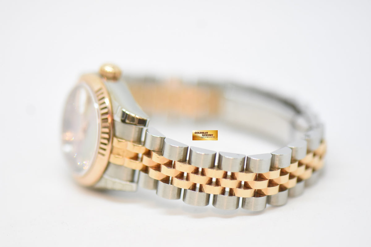 [SOLD] ROLEX OYSTER DATEJUST 26mm EVEROSE GOLD / STEEL IN JUBILEE BRACELET TAHITIAN MOP DIAMOND DIAL 179171 (MINT)