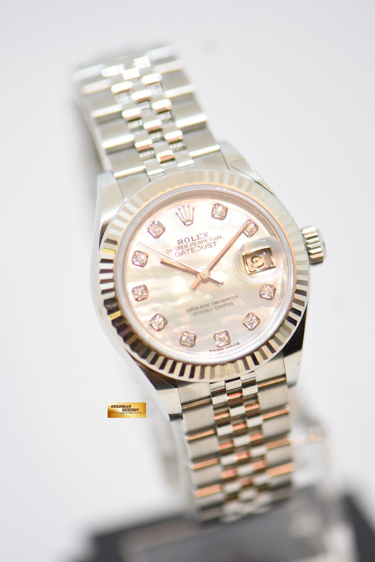 [SOLD] ROLEX OYSTER PERPETUAL DATEJUST 28mm STEEL IN JUBILEE BRACELET MOP DIAMOND DIAL 279174 (NEW-UNWORN)