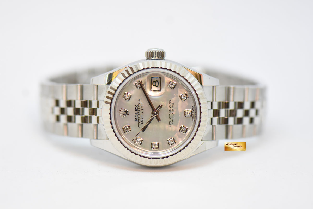 [SOLD] ROLEX OYSTER PERPETUAL DATEJUST 28mm STEEL IN JUBILEE BRACELET MOP DIAMOND DIAL 279174 (NEW-UNWORN)