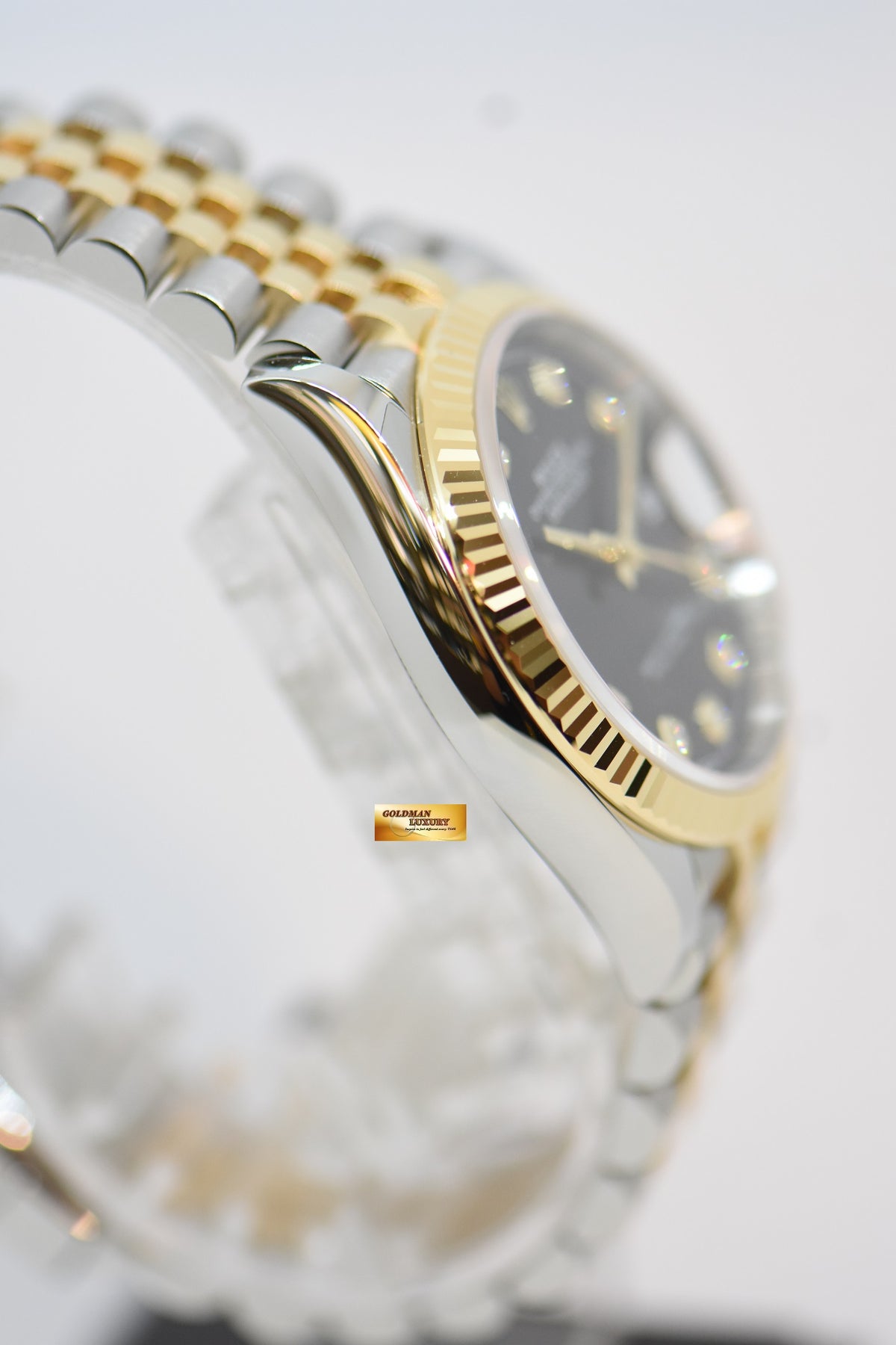 [SOLD] ROLEX OYSTER PERPETUAL DATEJUST 36mm GOLD / STEEL IN JUBILEE BRACELET BLACK DIAMOND DIAL 126233 (NEW-UNWORN)