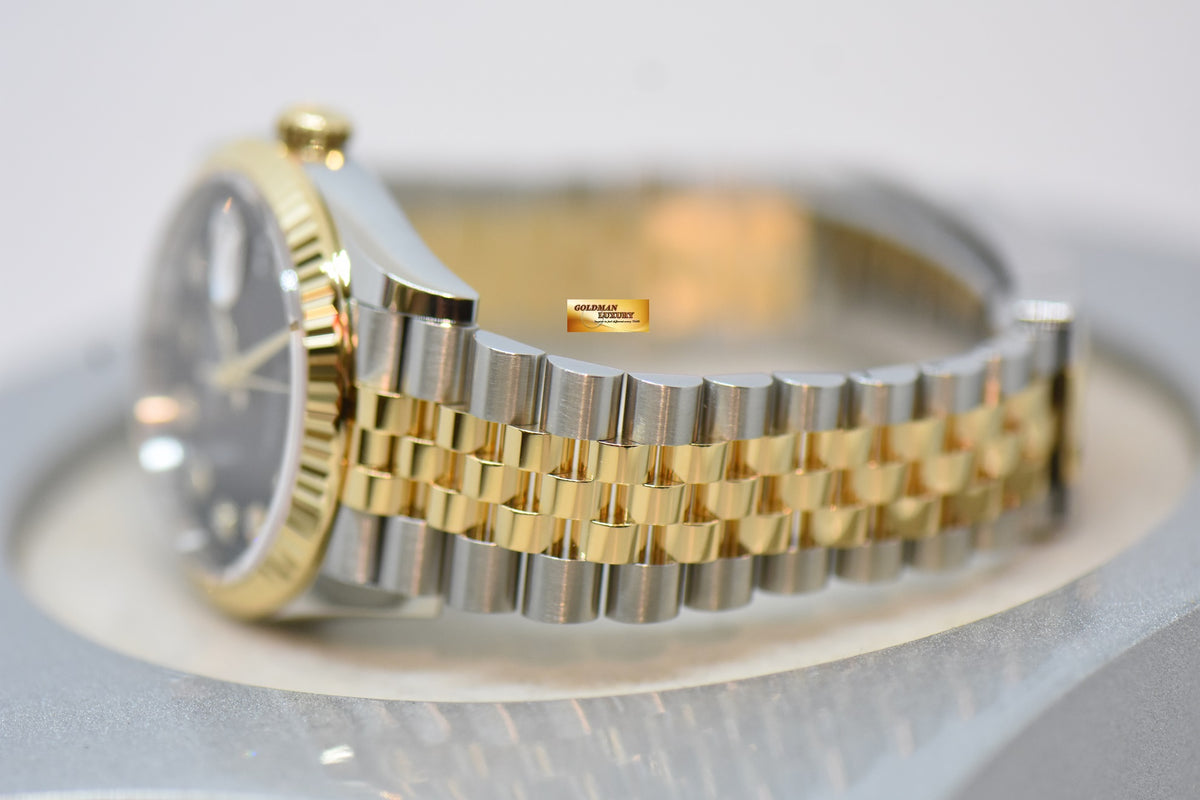 [SOLD] ROLEX OYSTER PERPETUAL DATEJUST 36mm GOLD / STEEL IN JUBILEE BRACELET BLACK DIAMOND DIAL 126233 (NEW-UNWORN)
