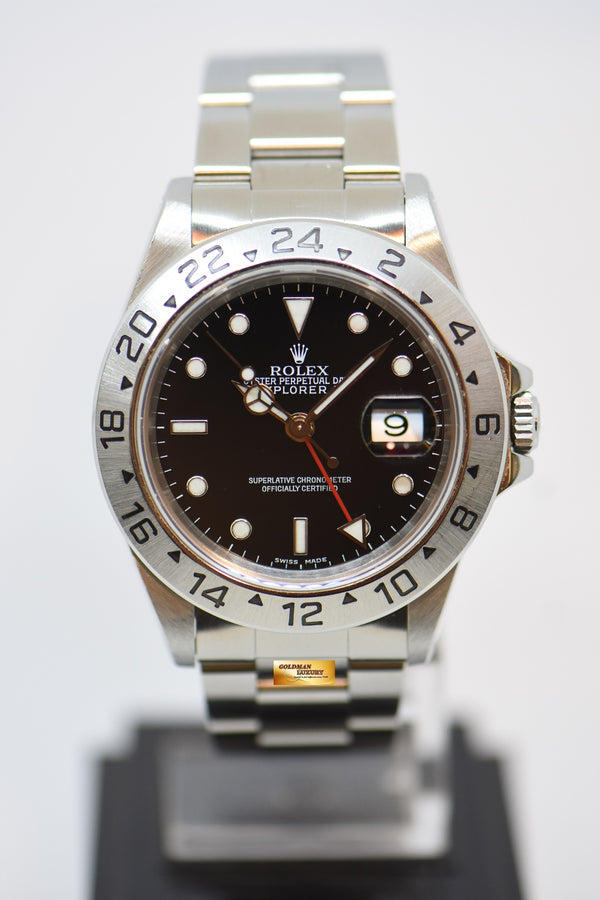 [SOLD] ROLEX OYSTER PERPETUAL EXPLORER II 40mm STEEL IN BRACELET BLACK DIAL CALIBRE 3185 16570 (PINHOLE, NON-SOLID END LINKS) (MINT)