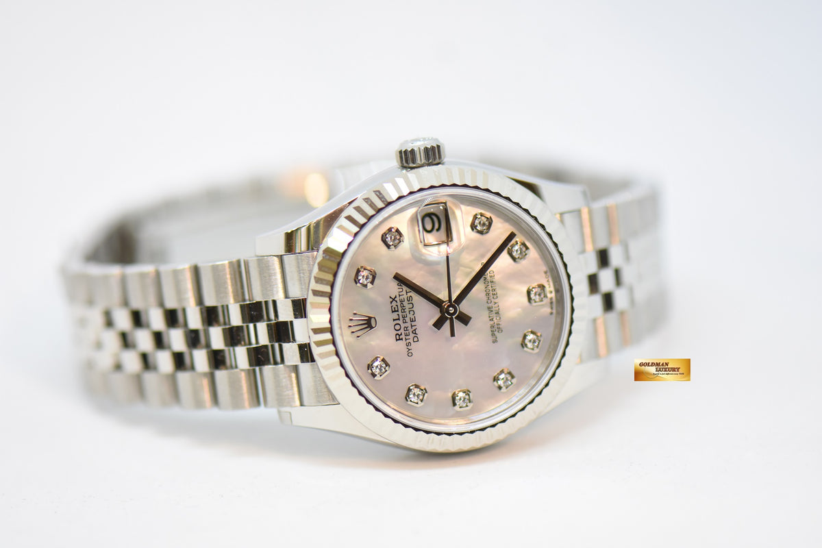 [SOLD] ROLEX OYSTER PERPETUAL DATEJUST 31mm STEEL IN JUBILEE BRACELET MOP DIAMOND DIAL 278274 (NEW-UNWORN)
