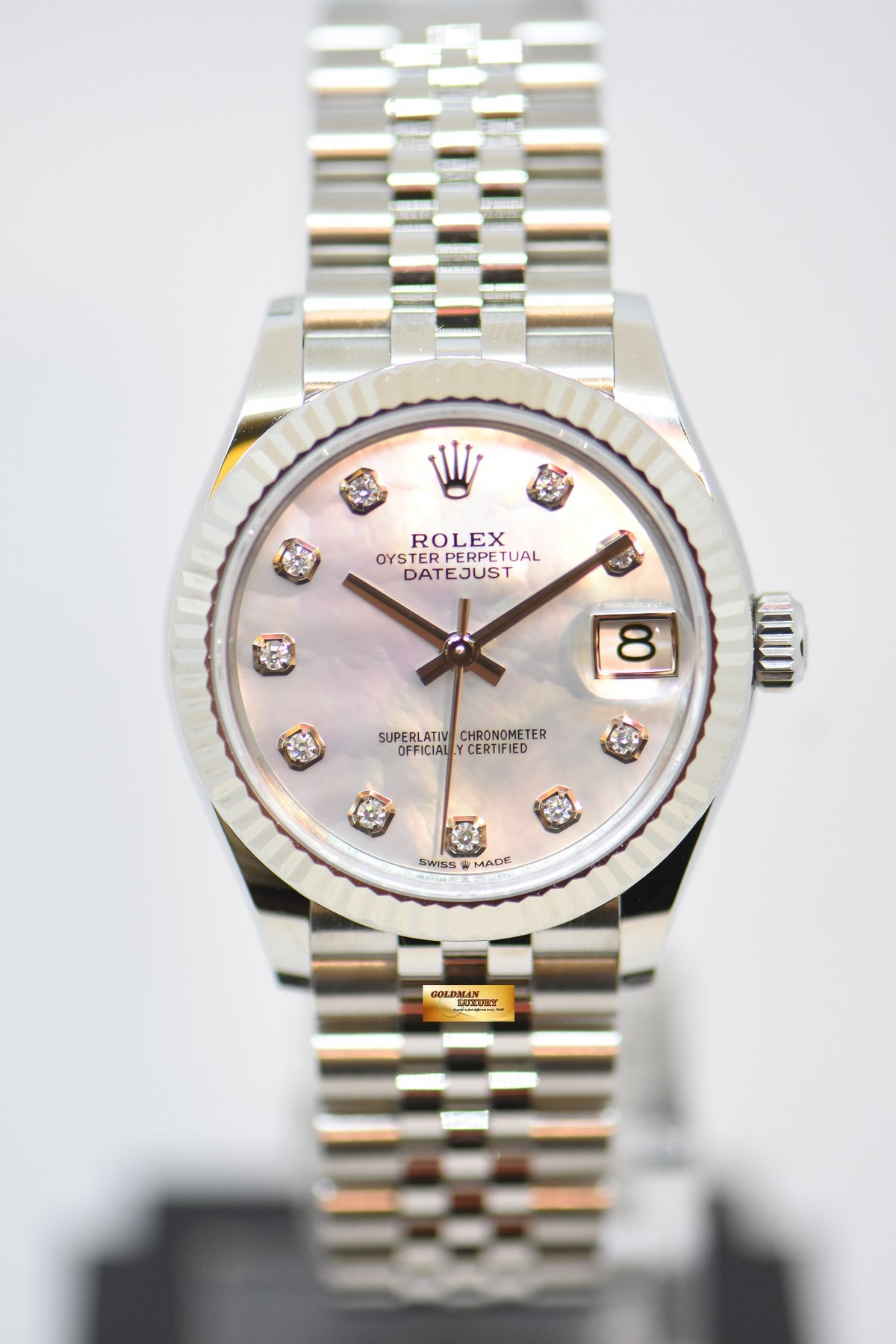 [SOLD] ROLEX OYSTER PERPETUAL DATEJUST 31mm STEEL IN JUBILEE BRACELET MOP DIAMOND DIAL 278274 (NEW-UNWORN)