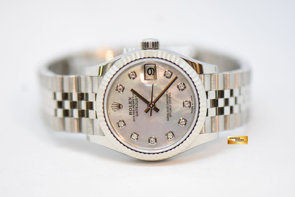 [SOLD] ROLEX OYSTER PERPETUAL DATEJUST 31mm STEEL IN JUBILEE BRACELET MOP DIAMOND DIAL 278274 (NEW-UNWORN)