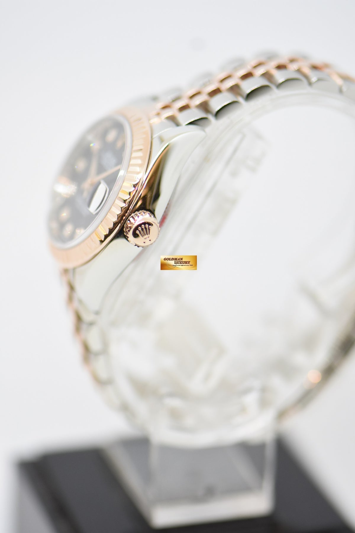 [SOLD] ROLEX OYSTER PERPETUAL DATEJUST 28mm EVEROSE GOLD / STEEL IN JUBILEE BRACELET AUBERGINE PURPLE DIAMOND DIAL 279171 (LNIB)