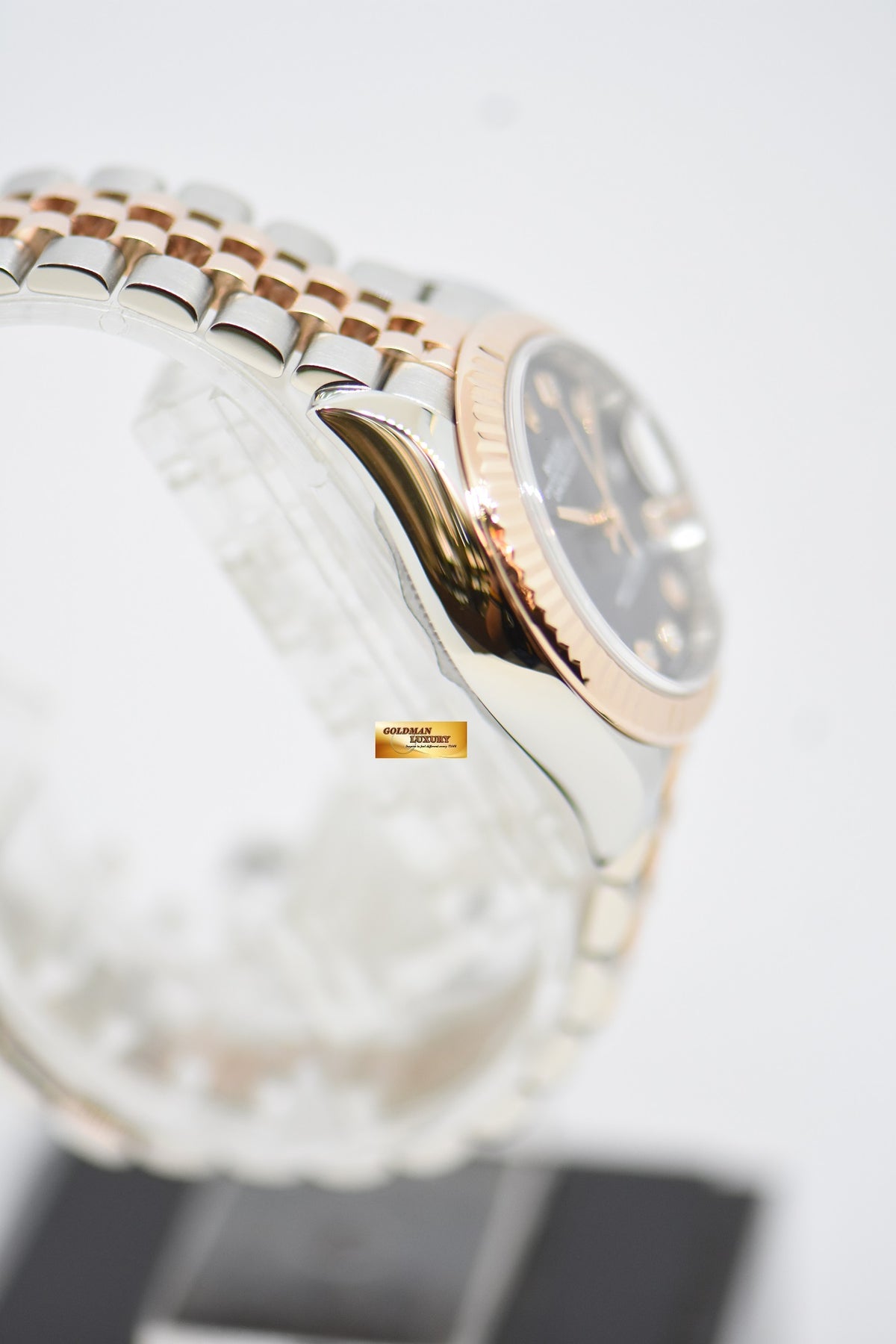 [SOLD] ROLEX OYSTER PERPETUAL DATEJUST 28mm EVEROSE GOLD / STEEL IN JUBILEE BRACELET AUBERGINE PURPLE DIAMOND DIAL 279171 (LNIB)