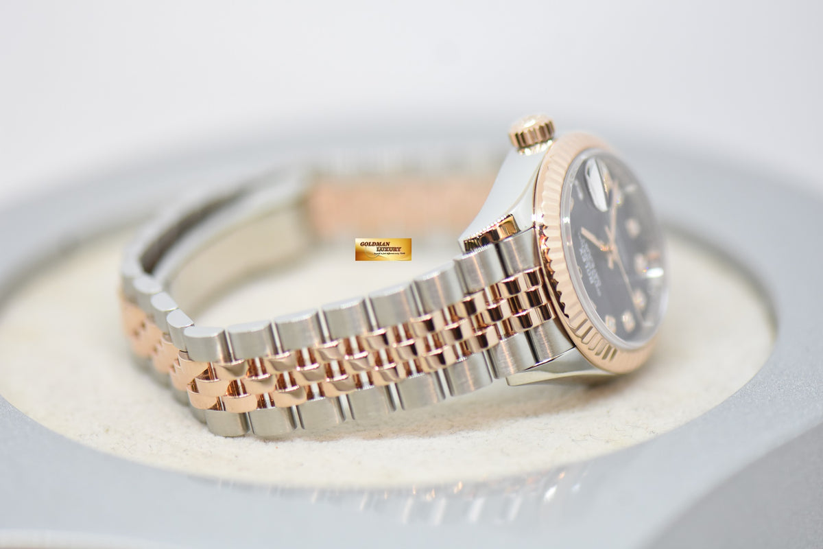 [SOLD] ROLEX OYSTER PERPETUAL DATEJUST 28mm EVEROSE GOLD / STEEL IN JUBILEE BRACELET AUBERGINE PURPLE DIAMOND DIAL 279171 (LNIB)