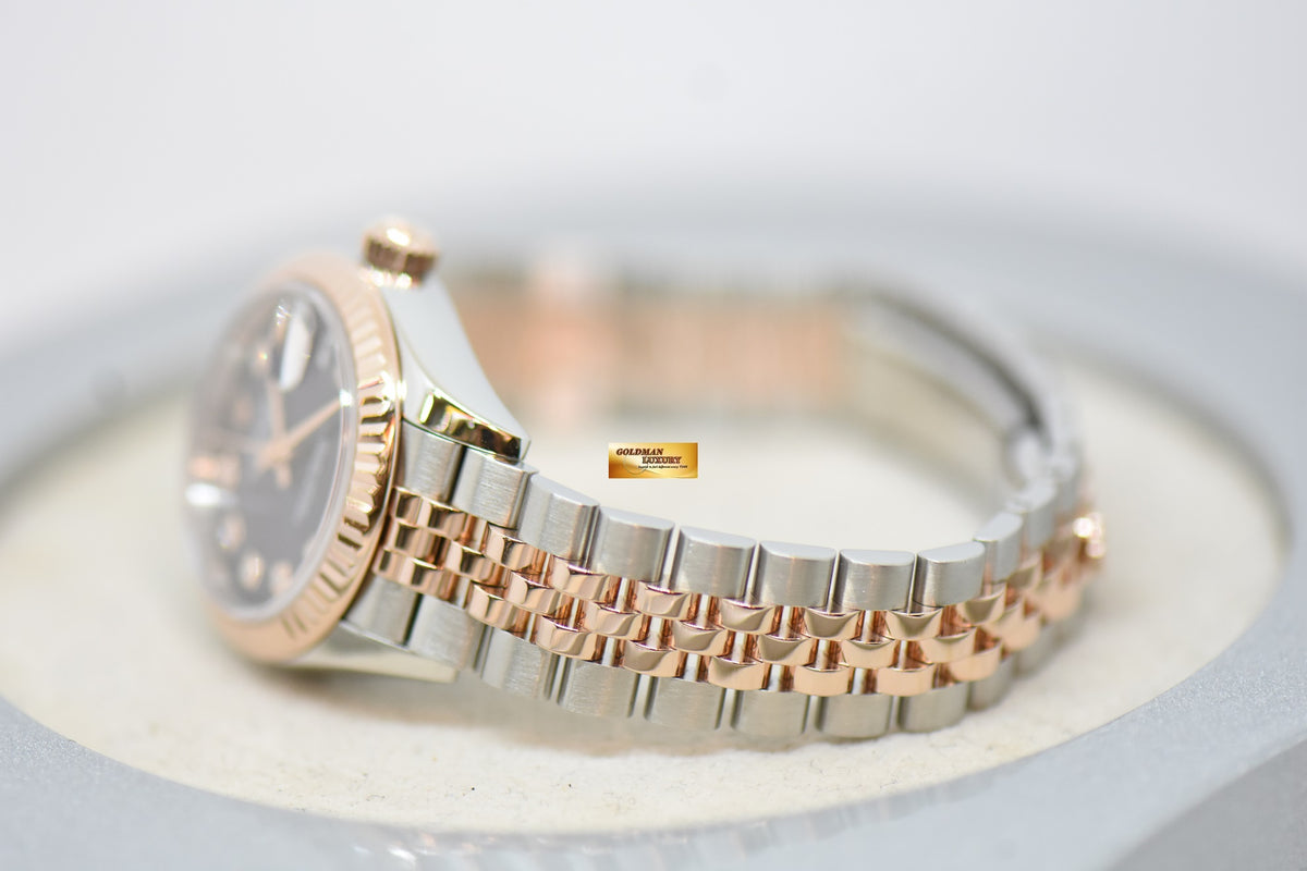 [SOLD] ROLEX OYSTER PERPETUAL DATEJUST 28mm EVEROSE GOLD / STEEL IN JUBILEE BRACELET AUBERGINE PURPLE DIAMOND DIAL 279171 (LNIB)