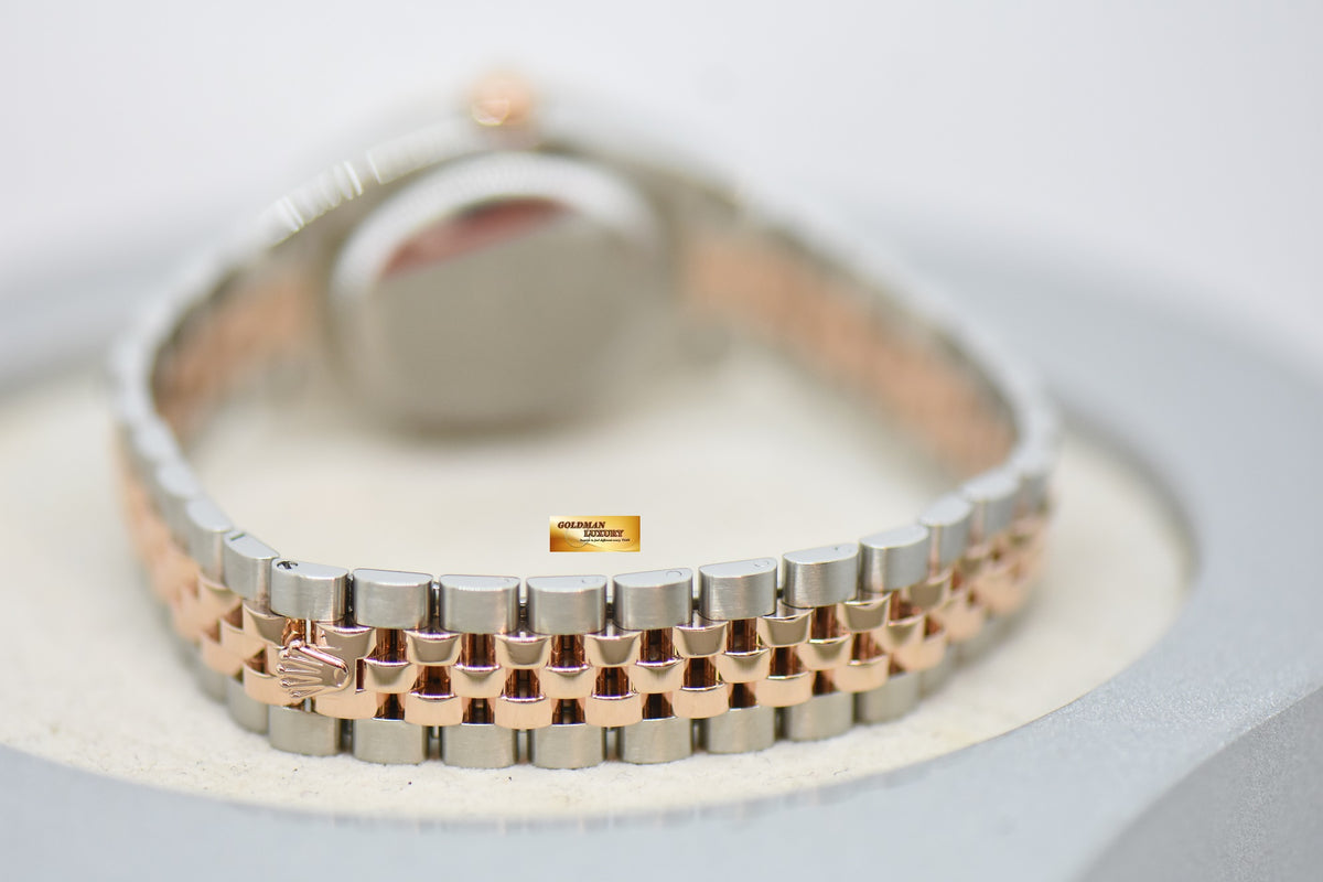 [SOLD] ROLEX OYSTER PERPETUAL DATEJUST 28mm EVEROSE GOLD / STEEL IN JUBILEE BRACELET AUBERGINE PURPLE DIAMOND DIAL 279171 (LNIB)
