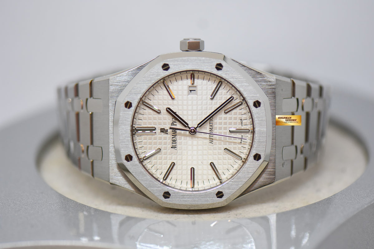 [SOLD] AUDEMARS PIGUET ROYAL OAK 41mm STEEL BRACELET WHITE DIAL AUTOMATIC 15400ST (MINT)