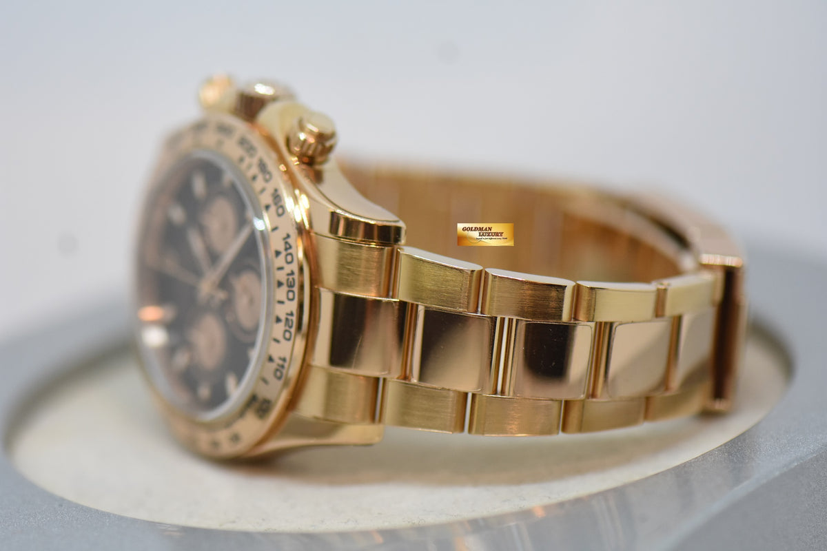 [SOLD] ROLEX OYSTER PERPETUAL DAYTONA CHRONOGRAPH 40mm EVEROSE GOLD IN OYSTER BRACELET BLACK DIAL 116505 (MINT) (RX-8 STICKERS ON)