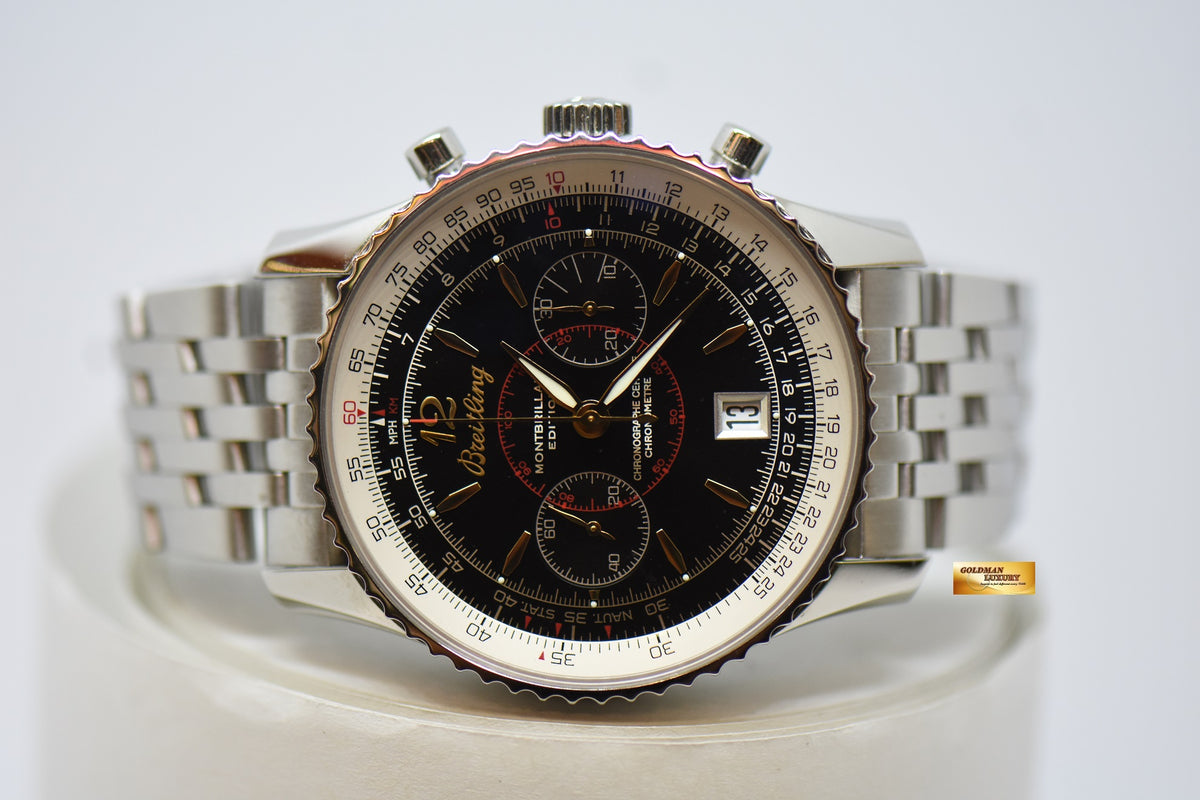 [SOLD] BREITLING NAVITIMER MONTBRILLANT EDITION CHRONOGRAPH 43mm STEEL IN BRACELET BLACK DIAL MANUAL WINDING A43880 (MINT)
