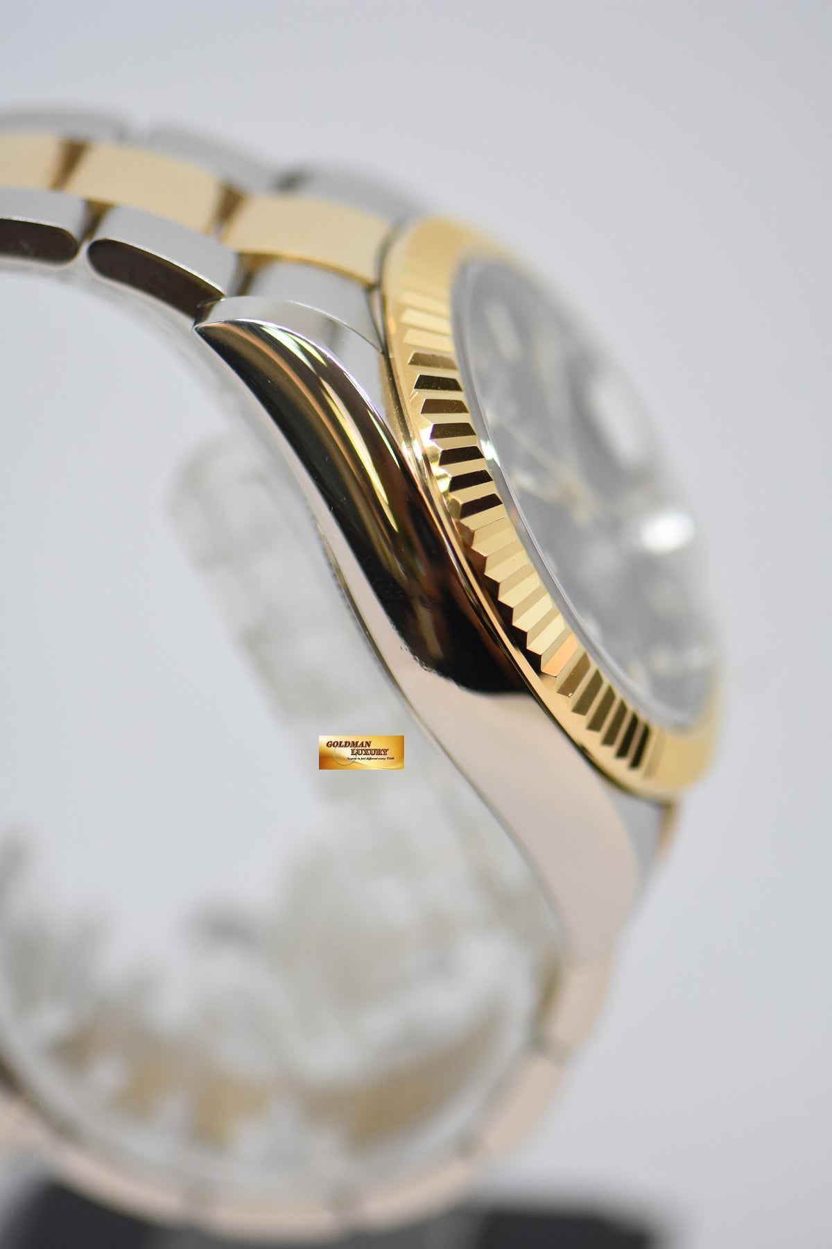[SOLD] ROLEX OYSTER PERPETUAL SKY-DWELLER 42mm ANNUAL CALENDAR GMT GOLD / STEEL BLACK DIAL 326933 (MINT)