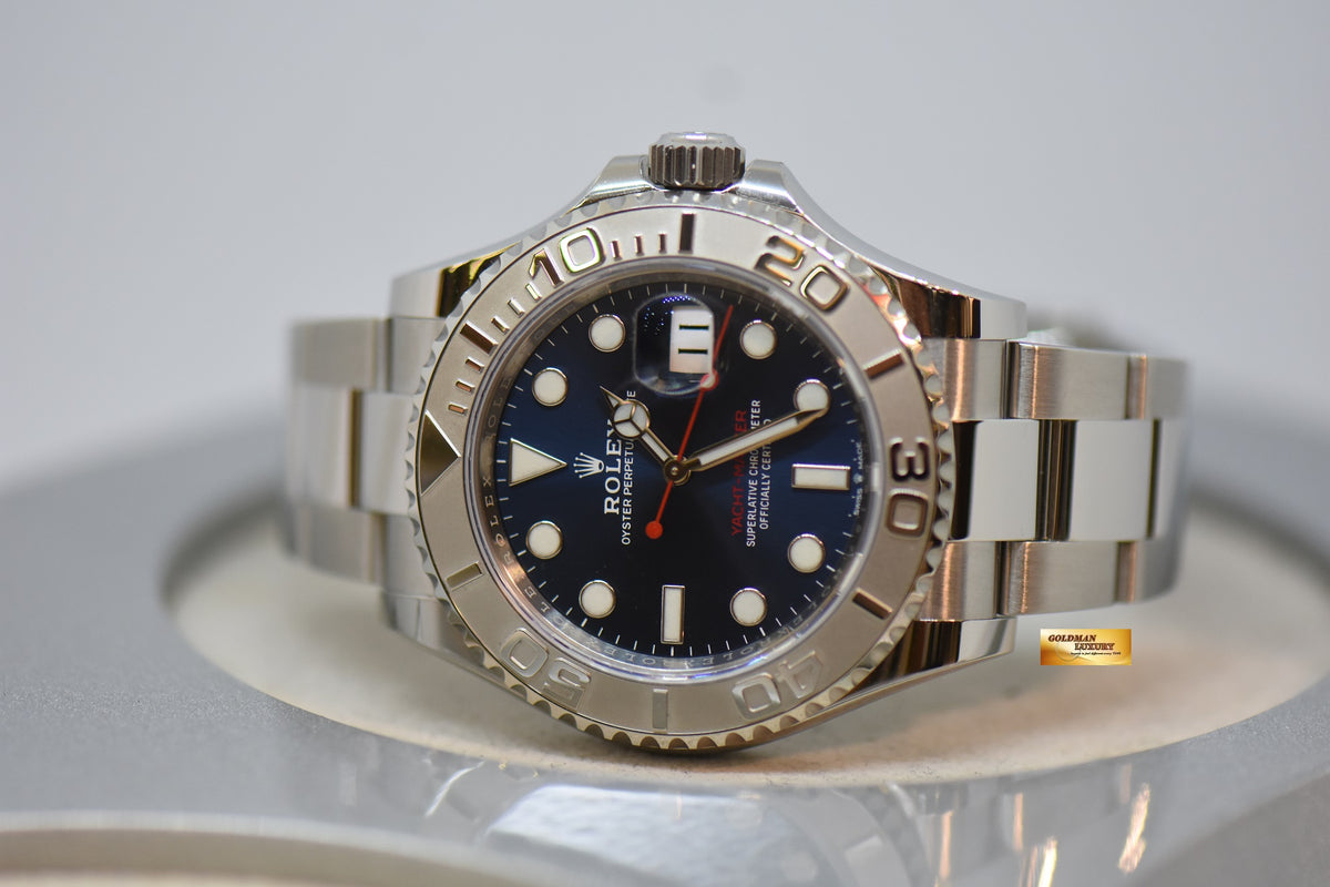 [SOLD] ROLEX OYSTER PERPETUAL YACHT-MASTER 40mm STEEL IN BRACELET BLUE DIAL & PLATINUM BEZEL 126622 (MINT)