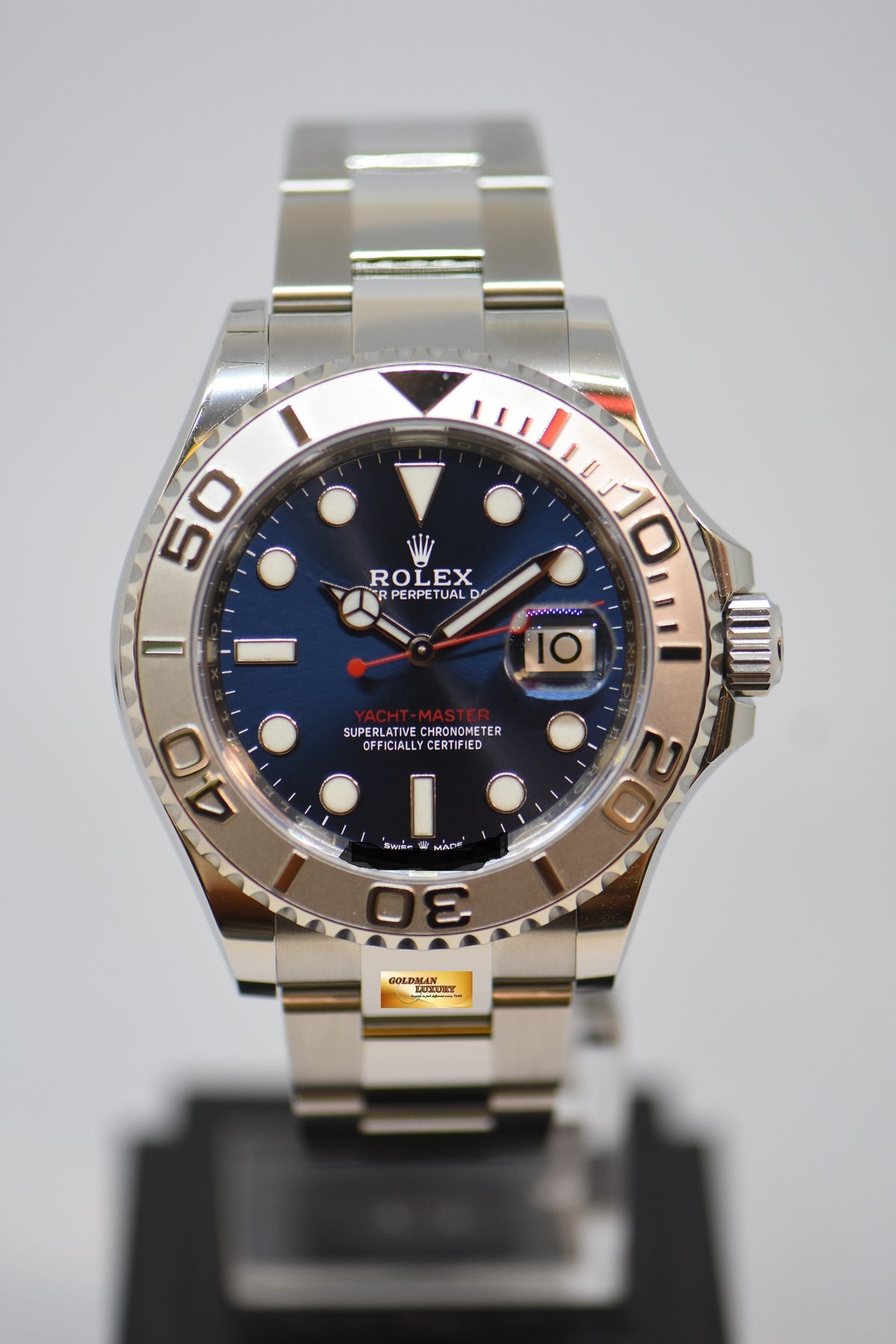 [SOLD] ROLEX OYSTER PERPETUAL YACHT-MASTER 40mm STEEL IN BRACELET BLUE DIAL & PLATINUM BEZEL 126622 (MINT)