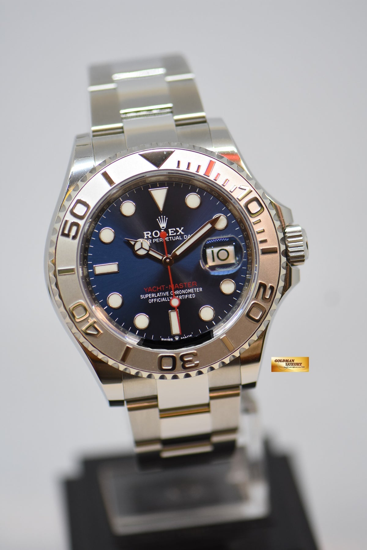[SOLD] ROLEX OYSTER PERPETUAL YACHT-MASTER 40mm STEEL IN BRACELET BLUE DIAL & PLATINUM BEZEL 126622 (MINT)