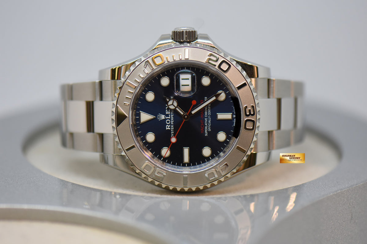 [SOLD] ROLEX OYSTER PERPETUAL YACHT-MASTER 40mm STEEL IN BRACELET BLUE DIAL & PLATINUM BEZEL 126622 (MINT)