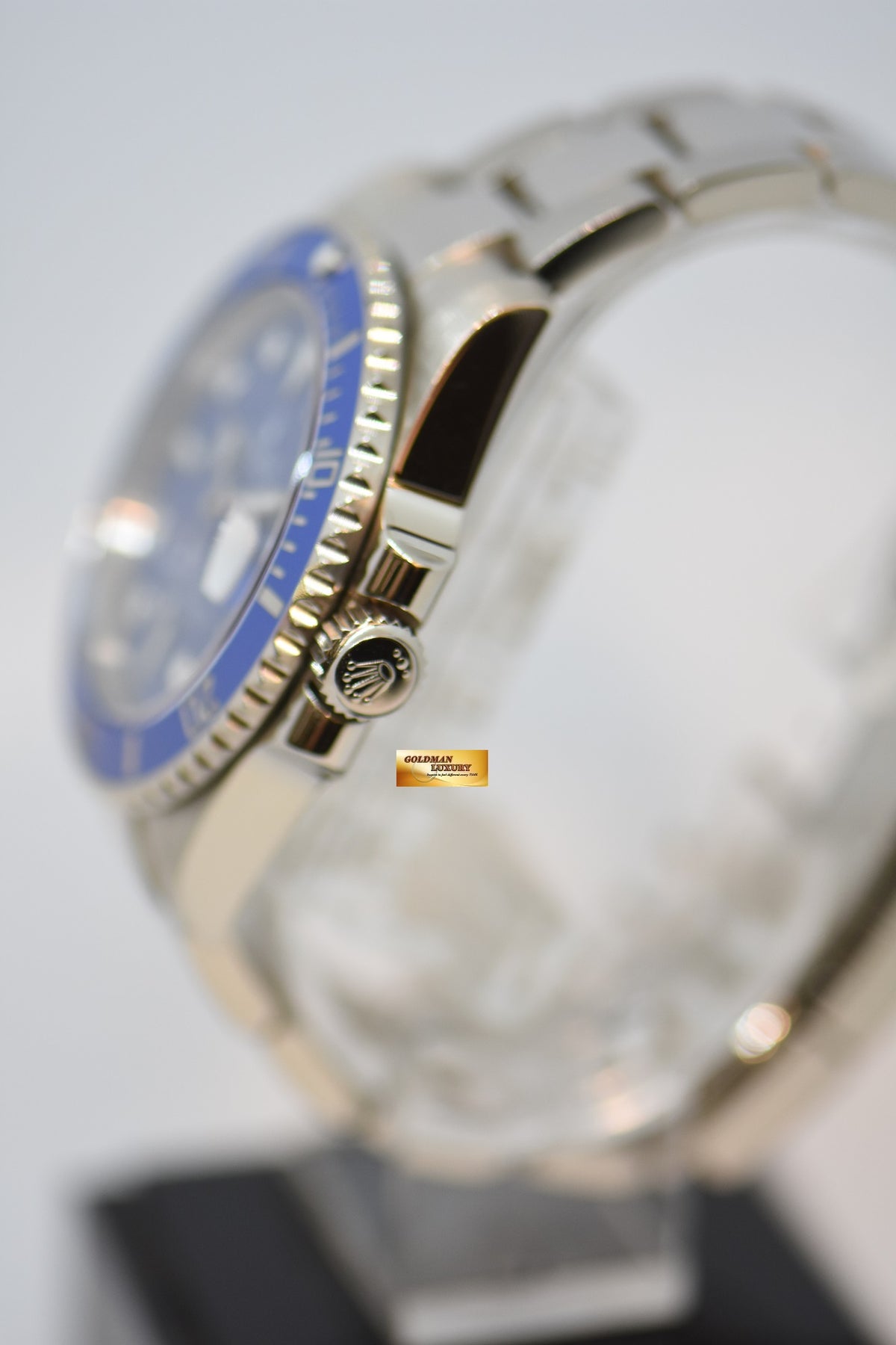 [SOLD] ROLEX OYSTER SUBMARINER 40mm WHITE GOLD IN OYSTER BRACELET BLUE DIAL BLUE CERAMIC BEZEL 116619LB (UNPOLISHED) (MINT)