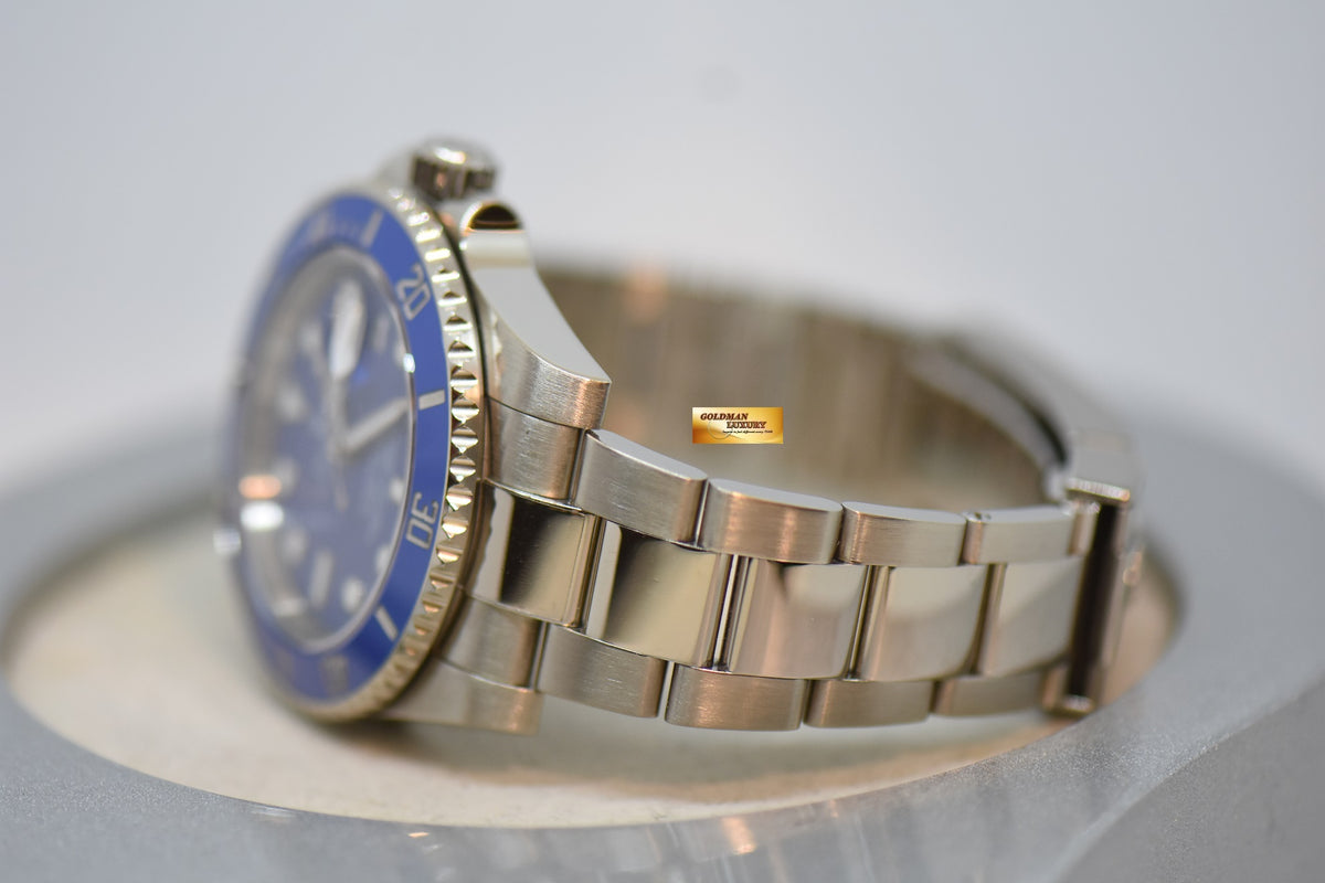 [SOLD] ROLEX OYSTER SUBMARINER 40mm WHITE GOLD IN OYSTER BRACELET BLUE DIAL BLUE CERAMIC BEZEL 116619LB (UNPOLISHED) (MINT)