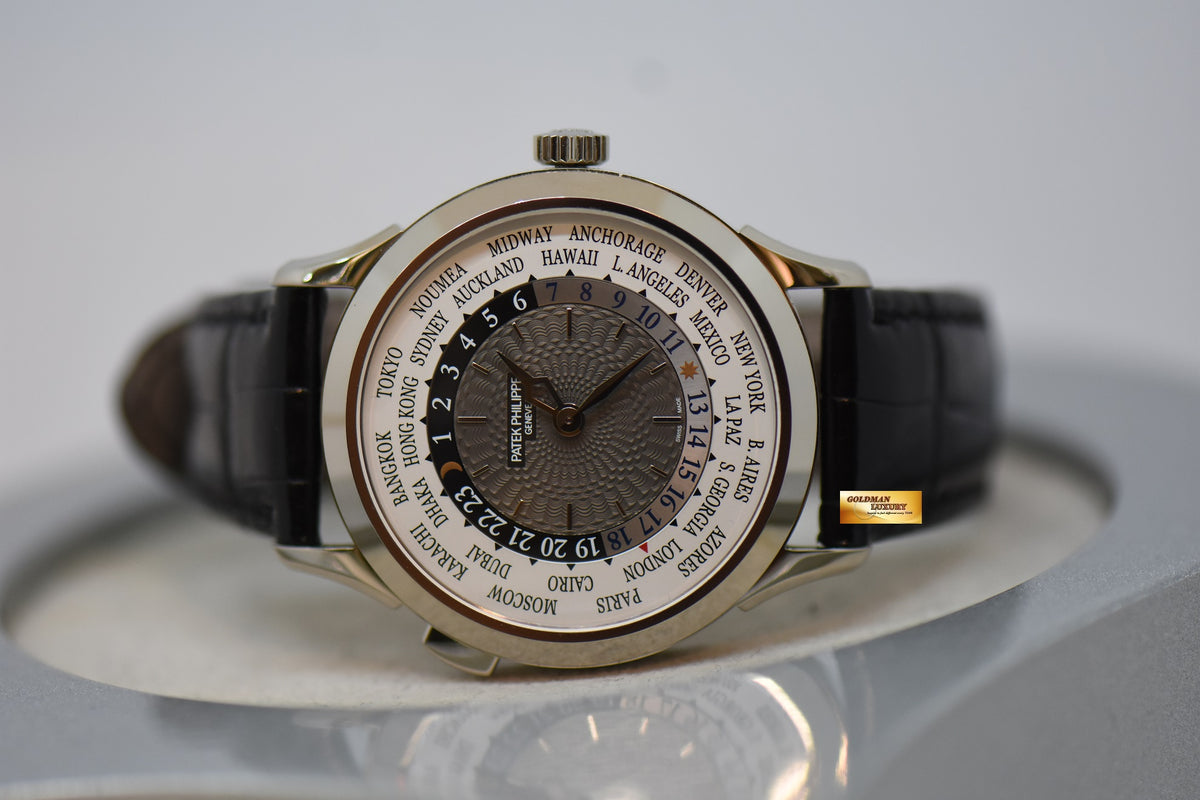 [SOLD] PATEK PHILIPPE WORLD TIME 38.5mm WHITE GOLD IN LEATHER STRAP AUTOMATIC 5230G (LNIB)
