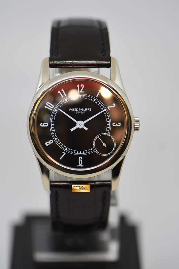 [SOLD] PATEK PHILIPPE CALATRAVA 34mm WHITE GOLD IN LEATHER STRAP AUTOMATIC 5000G (MINT)