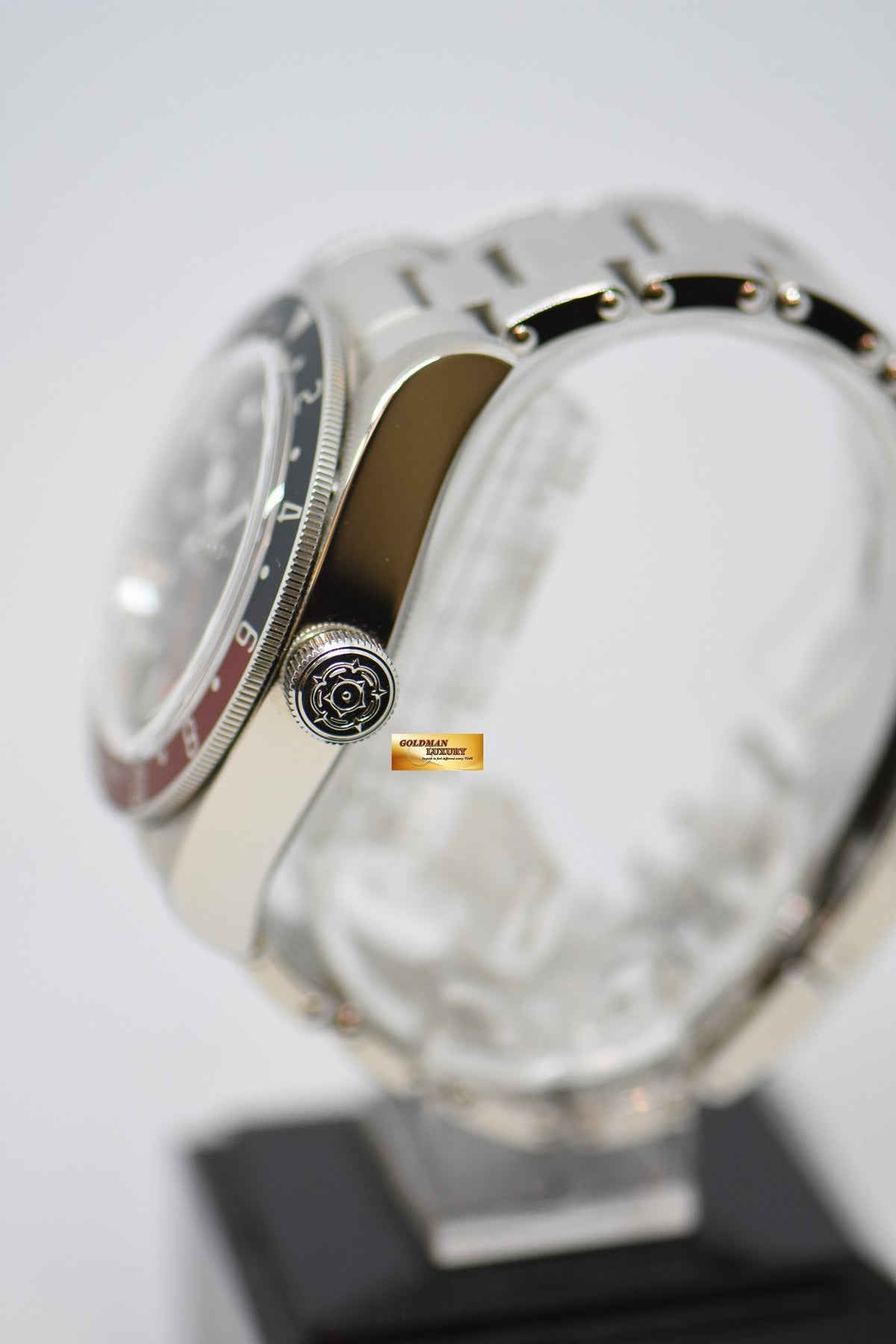 [SOLD] TUDOR BLACK BAY GMT PEPSI RED / BLUE 41mm BLACK DIAL STEEL IN RIVETED BRACELET 79830RB AUTOMATIC (LNIB)