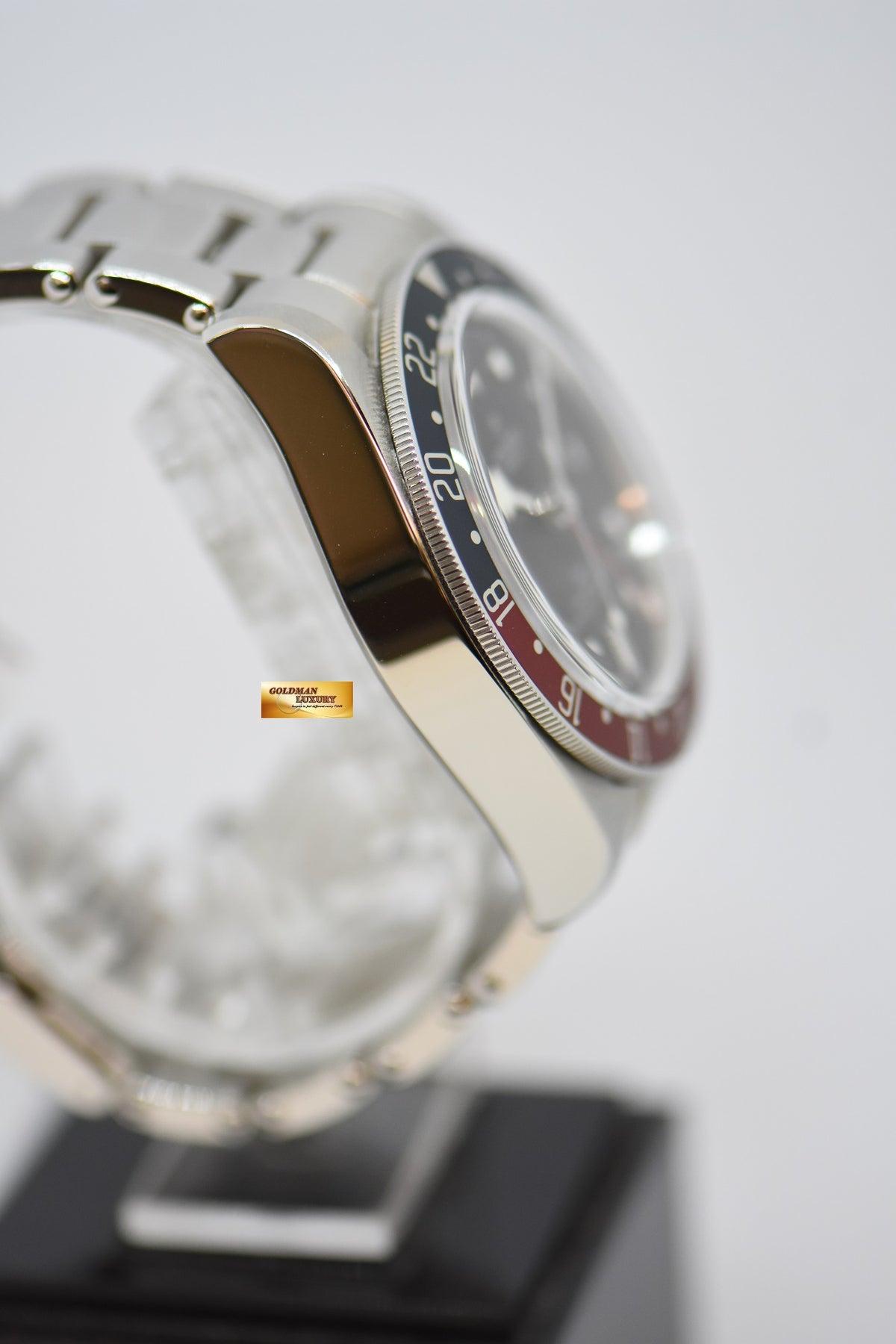 [SOLD] TUDOR BLACK BAY GMT PEPSI RED / BLUE 41mm BLACK DIAL STEEL IN RIVETED BRACELET 79830RB AUTOMATIC (LNIB)