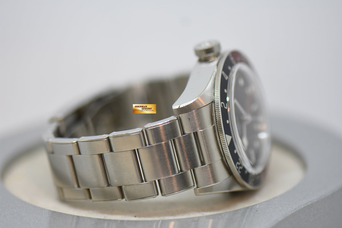 [SOLD] TUDOR BLACK BAY GMT PEPSI RED / BLUE 41mm BLACK DIAL STEEL IN RIVETED BRACELET 79830RB AUTOMATIC (LNIB)
