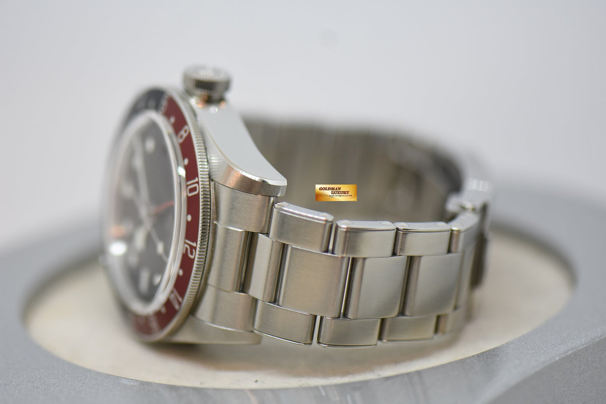 [SOLD] TUDOR BLACK BAY GMT PEPSI RED / BLUE 41mm BLACK DIAL STEEL IN RIVETED BRACELET 79830RB AUTOMATIC (LNIB)