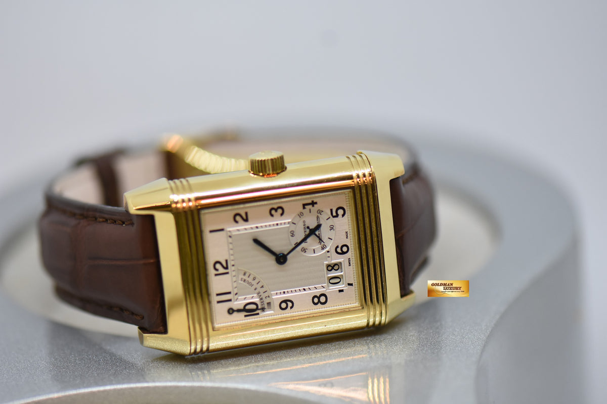 [SOLD] JLC REVERSO GRANDE DATE 8 DAYS POWER RESERVE 18K YELLOW GOLD MANUAL WINDING 240.1.15 (MINT)