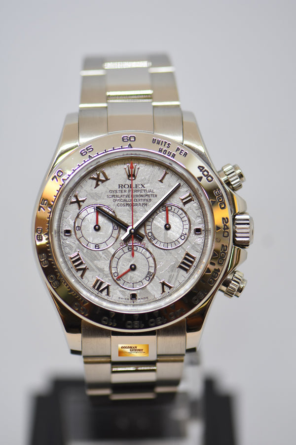 [RESERVED] ROLEX OYSTER PERPETUAL DAYTONA CHRONOGRAPH 40mm 18K WHITE GOLD IN BRACELET METEORITE DIAL 116509 (MINT)
