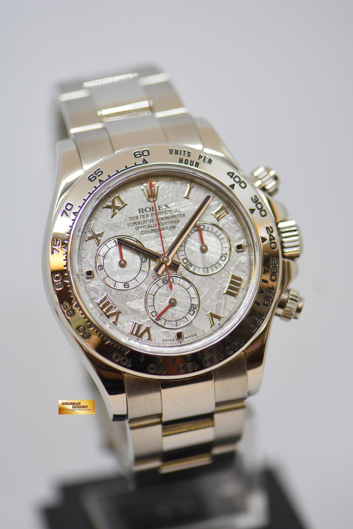[RESERVED] ROLEX OYSTER PERPETUAL DAYTONA CHRONOGRAPH 40mm 18K WHITE GOLD IN BRACELET METEORITE DIAL 116509 (MINT)
