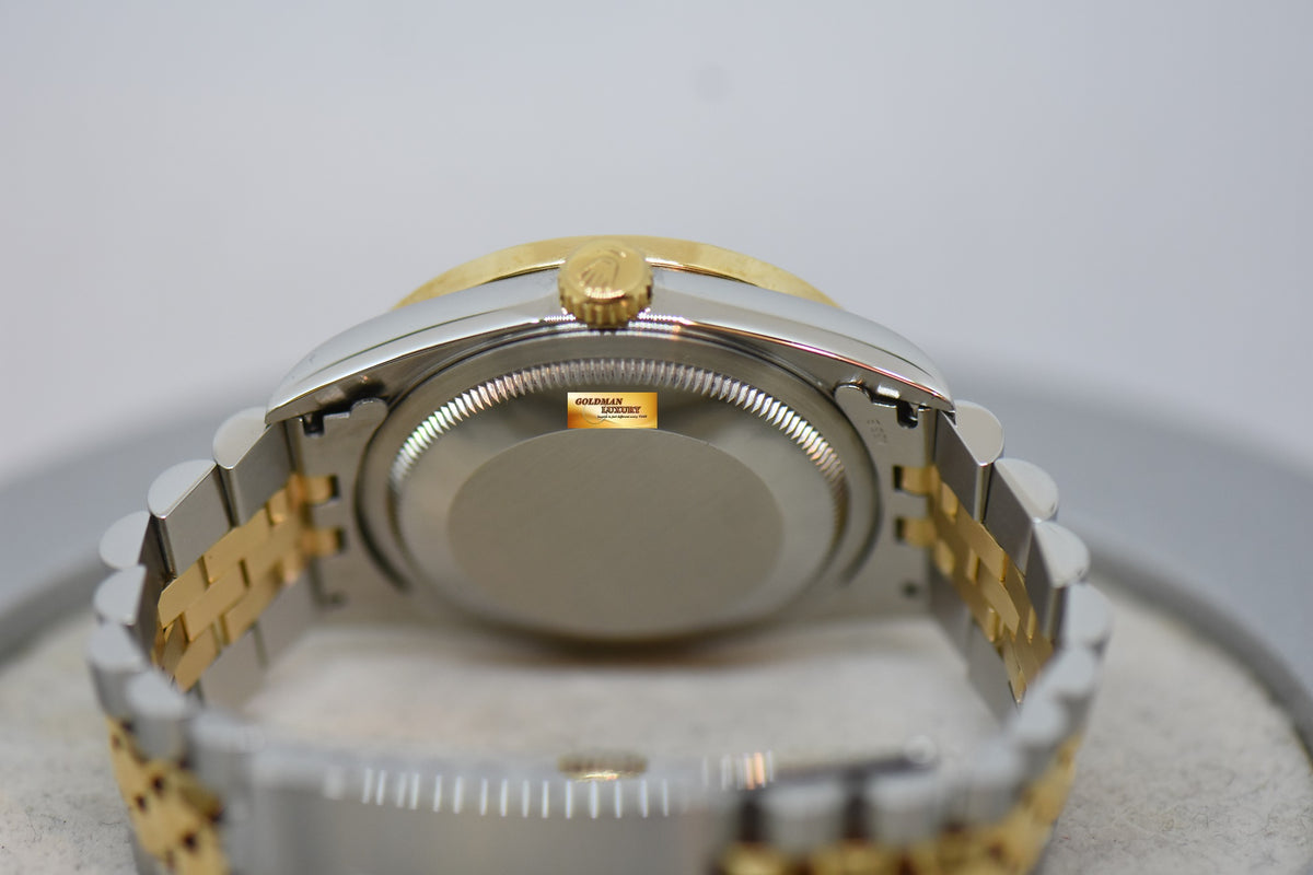 [SOLD] ROLEX OYSTER DATEJUST 36mm HALF-GOLD IN JUBILEE BRACELET WHITE COMPUTER ARABIC NUMERAL DIAL CUSTOM DIAMOND BEZEL 16233 (MINT) (WATCH ONLY)
