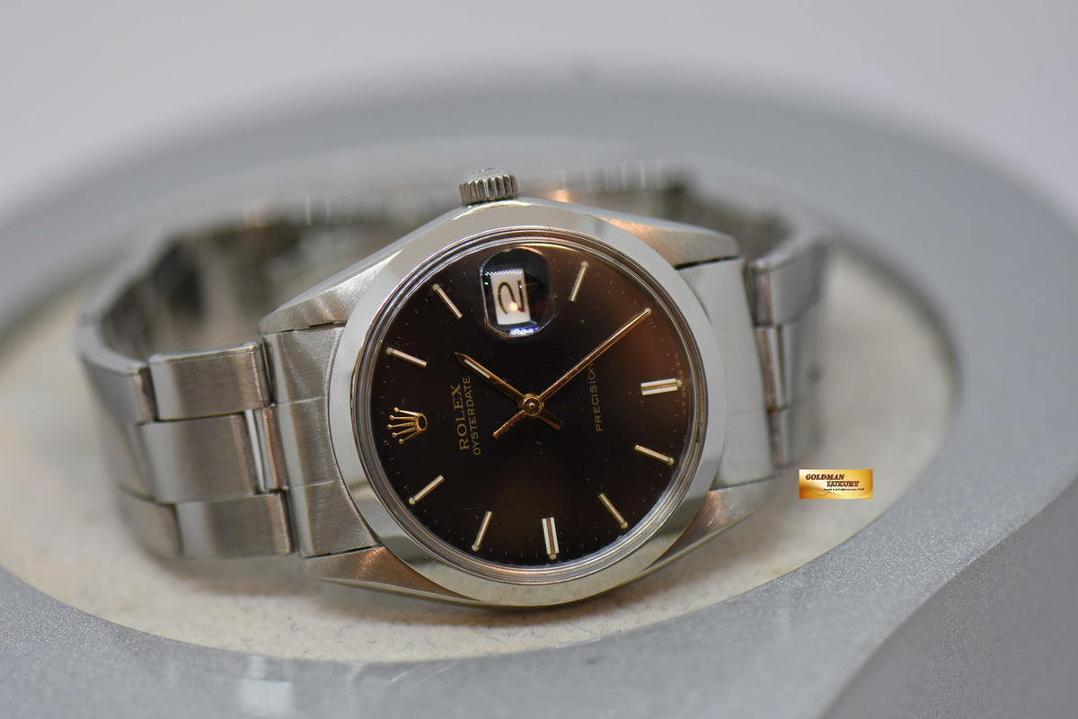 [SOLD] ROLEX OYSTERDATE PRECISION 34mm RIVETED BRACELET BLACK DIAL 6694 (VINTAGE)