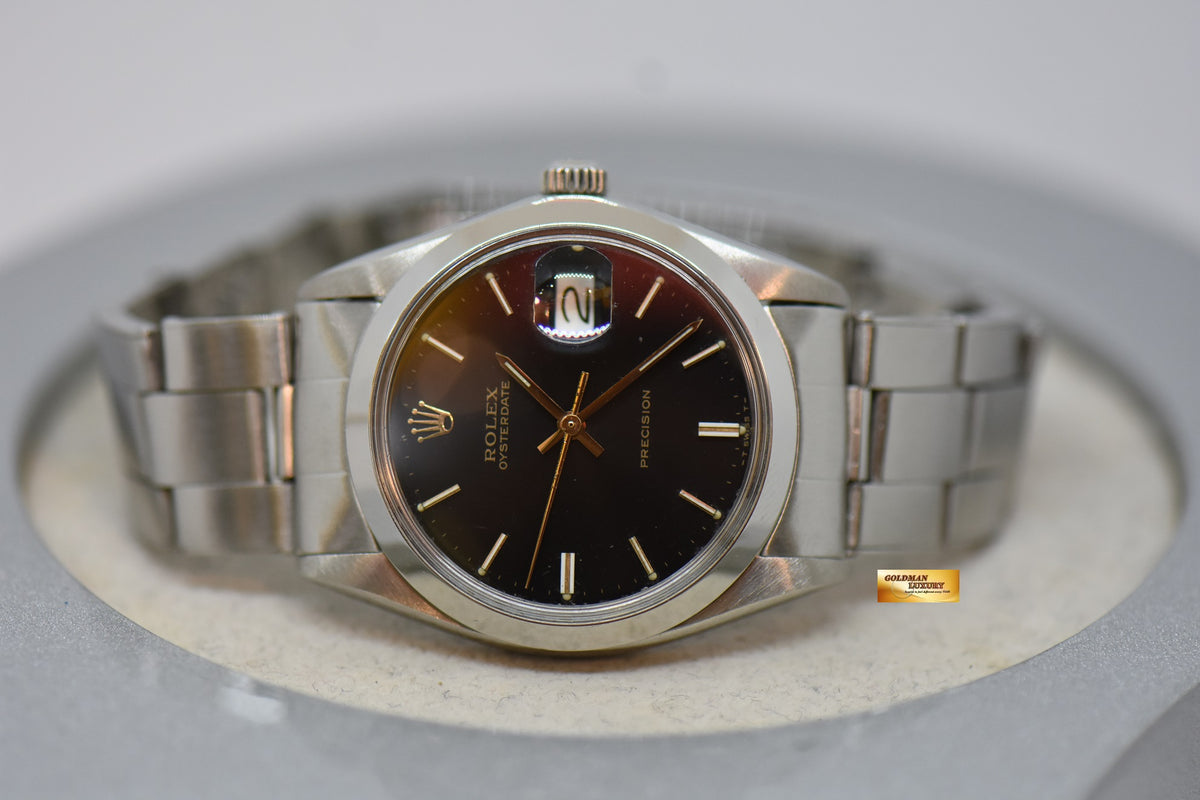 [SOLD] ROLEX OYSTERDATE PRECISION 34mm RIVETED BRACELET BLACK DIAL 6694 (VINTAGE)