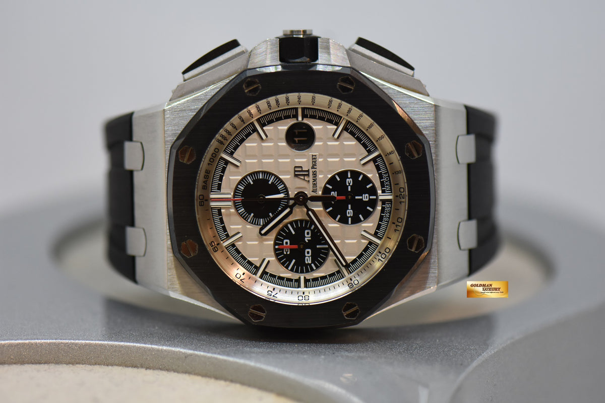 [SOLD] AUDEMARS PIGUET ROYAL OAK OFFSHORE 44mm CHRONOGRAPH STEEL CERAMIC BEZEL AUTOMATIC 26400SO (MINT)