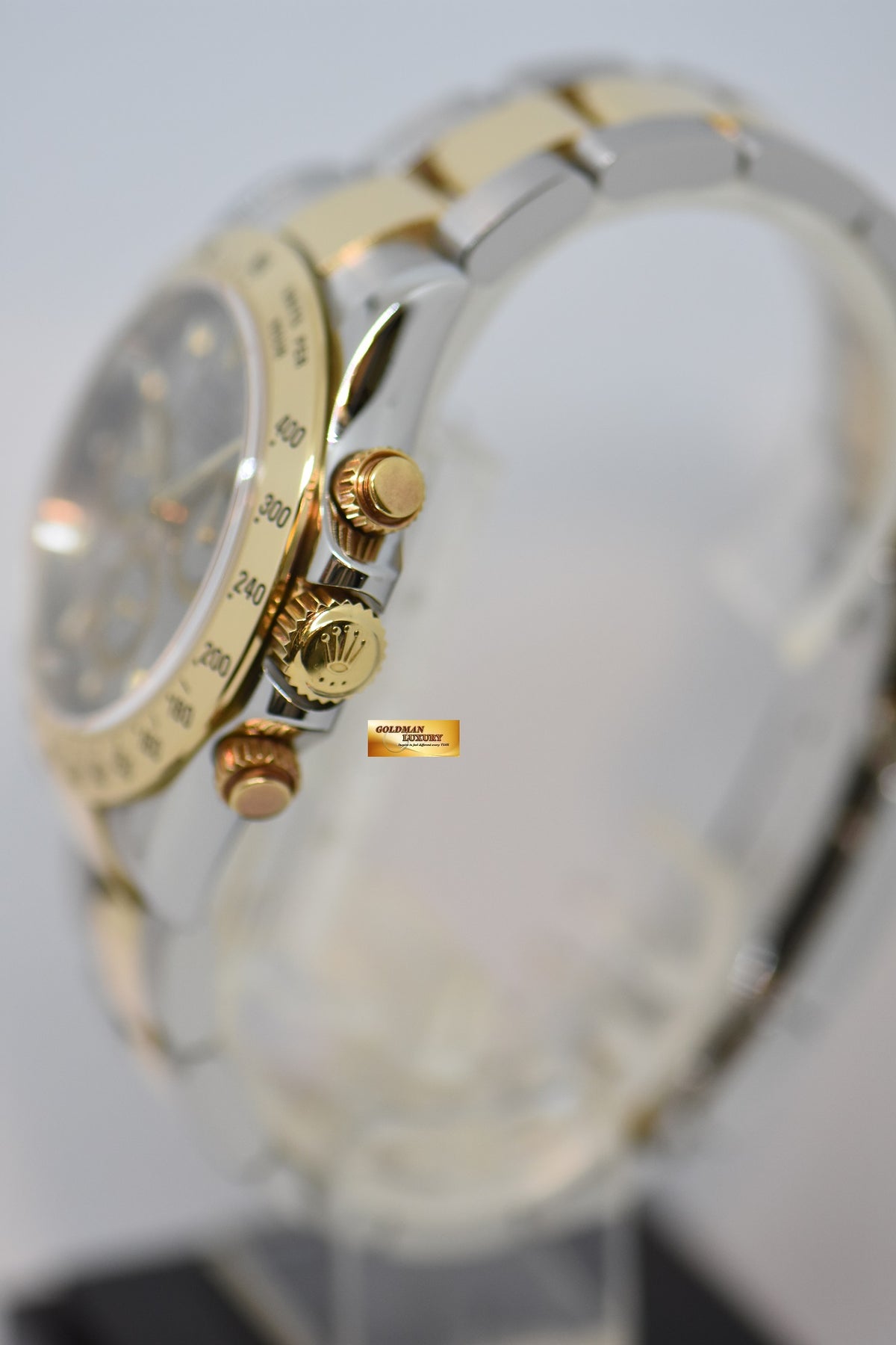 [SOLD] ROLEX OYSTER PERPETUAL DAYTONA CHRONOGRAPH 40mm GOLD / STEEL IN OYSTER BRACELET GREY DIAL 116523 (GREEN LUME) (SHORT CLASP) (LNIB)