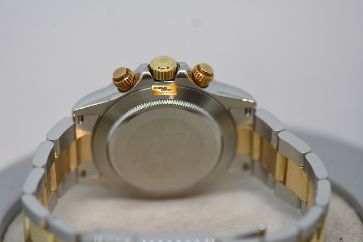 [SOLD] ROLEX OYSTER PERPETUAL DAYTONA CHRONOGRAPH 40mm GOLD / STEEL IN OYSTER BRACELET GREY DIAL 116523 (GREEN LUME) (SHORT CLASP) (LNIB)