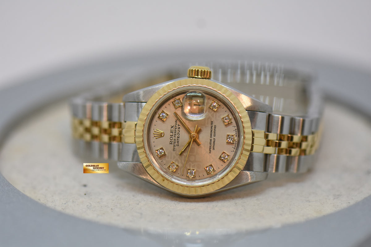 [SOLD] ROLEX OYSTER DATEJUST 26mm HALF-GOLD IN JUBILEE BRACELET COMPUTER DIAMOND DIAL 69173 (NEAR MINT)
