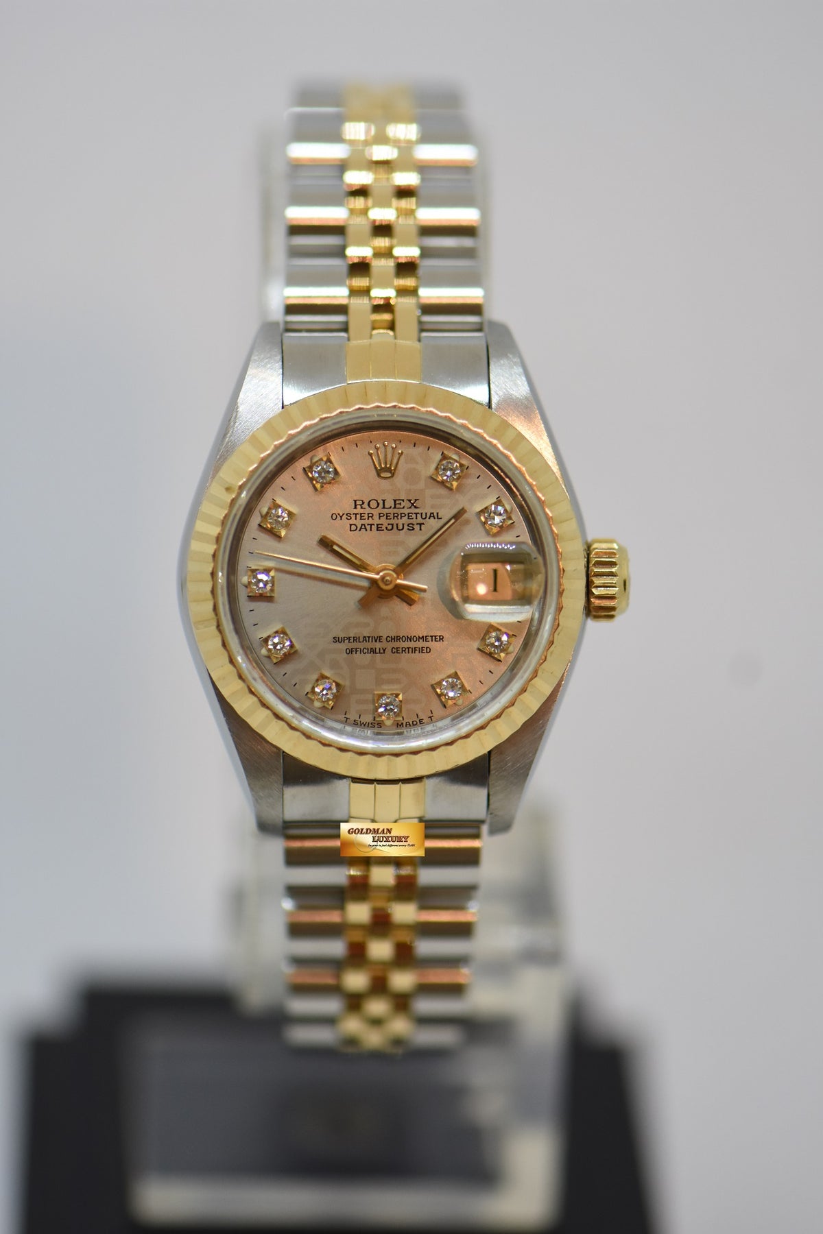 [SOLD] ROLEX OYSTER DATEJUST 26mm HALF-GOLD IN JUBILEE BRACELET COMPUTER DIAMOND DIAL 69173 (NEAR MINT)