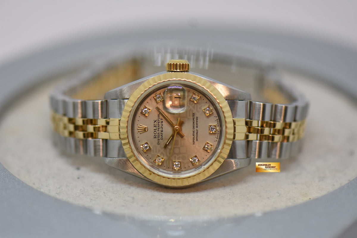 [SOLD] ROLEX OYSTER DATEJUST 26mm HALF-GOLD IN JUBILEE BRACELET COMPUTER DIAMOND DIAL 69173 (NEAR MINT)